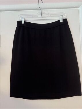 St. John Black Knit Pencil Skirt